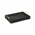 Tarifa Wooden Tray with Gold Handles, Black TA3093166